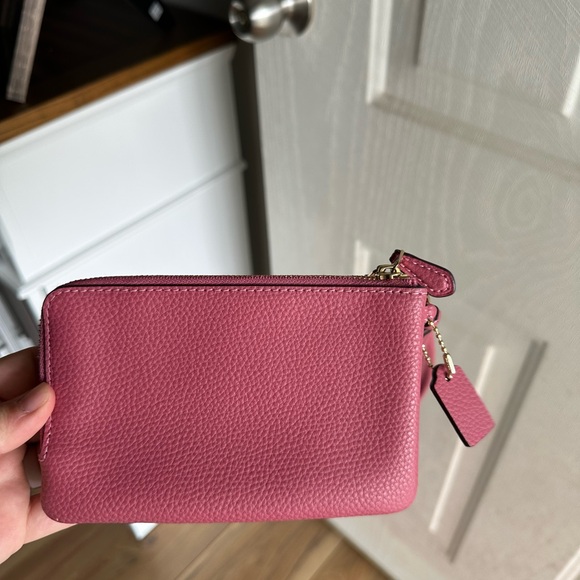 Coach Pink Pebbled Leather Wristlet - Picture 2 of 4